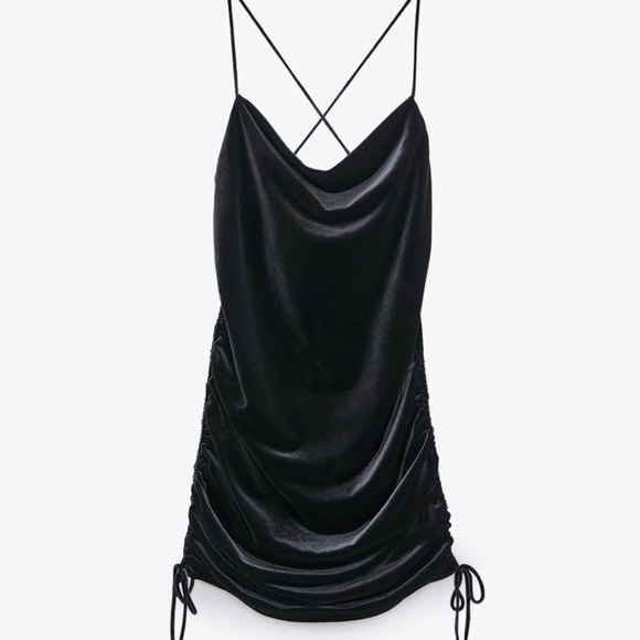 Zara draped velvet dress - Picture 3 of 3